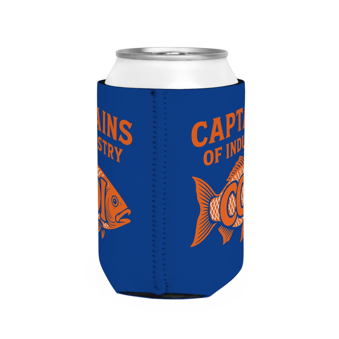 Can Cooler Sleeve — "Captains of Industry" Fish Cool Beer Koozie