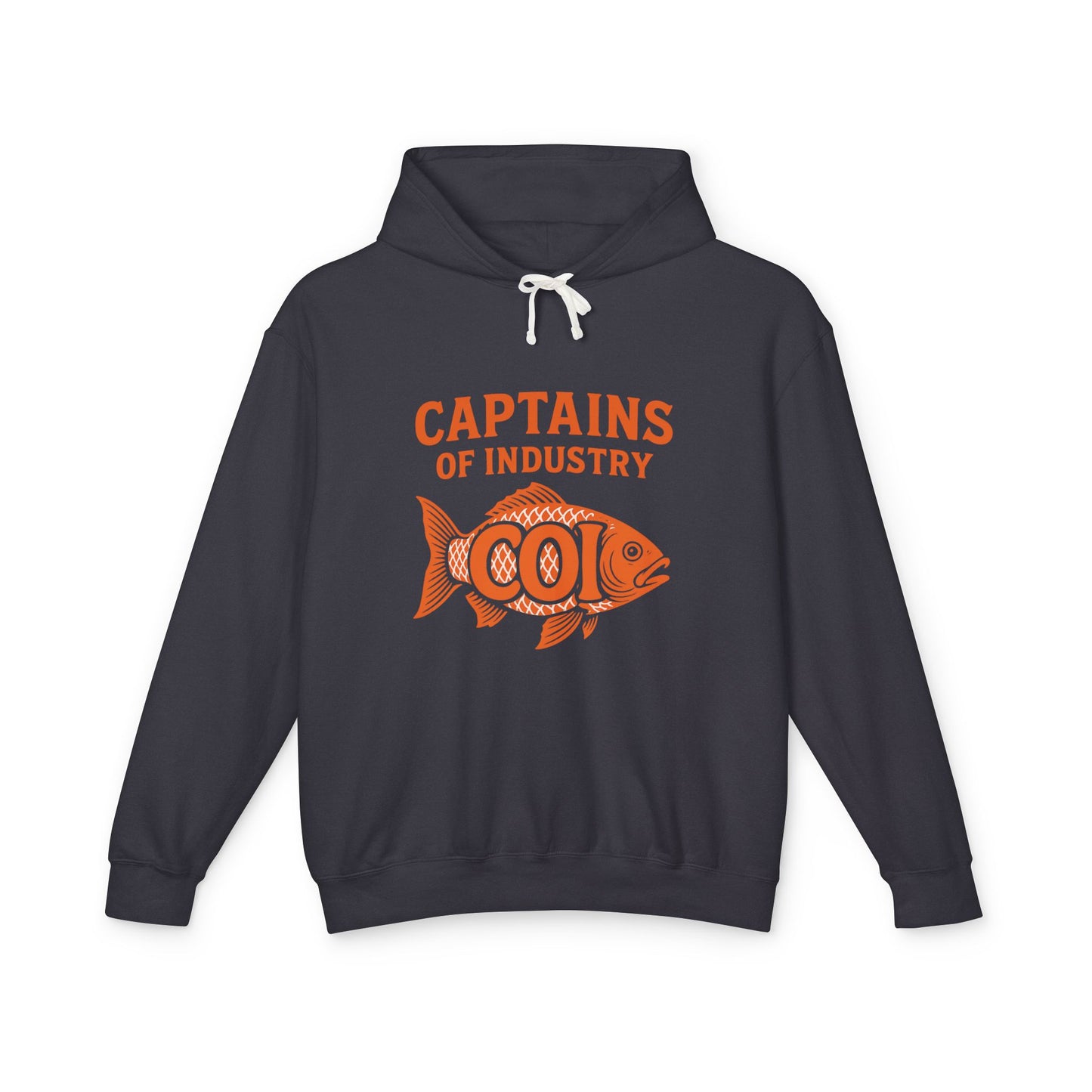 Captains of Industry Fish Hoodie — Vintage Nautical Graphic Hooded Sweatshirt