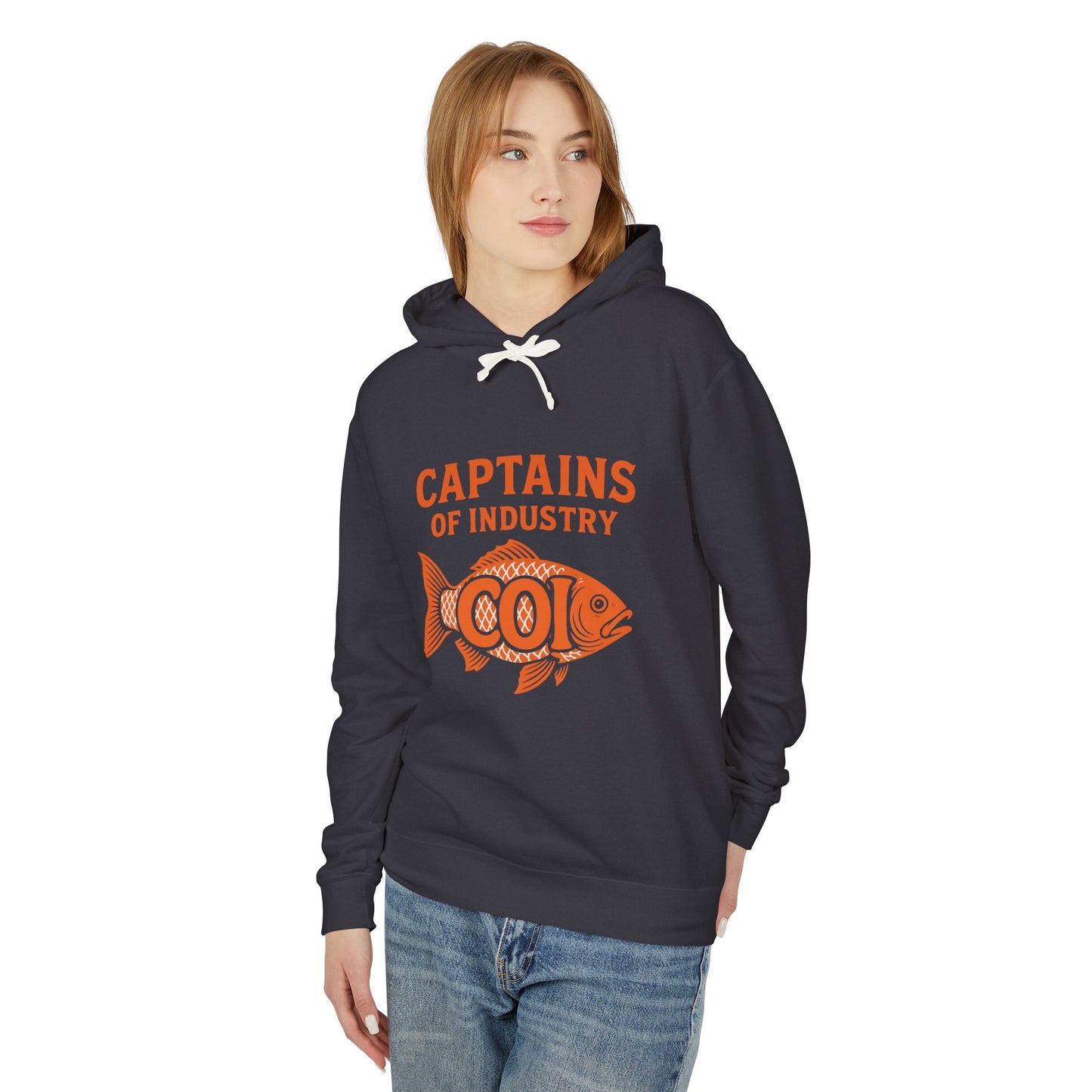 Captains of Industry Fish Hoodie — Vintage Nautical Graphic Hooded Sweatshirt
