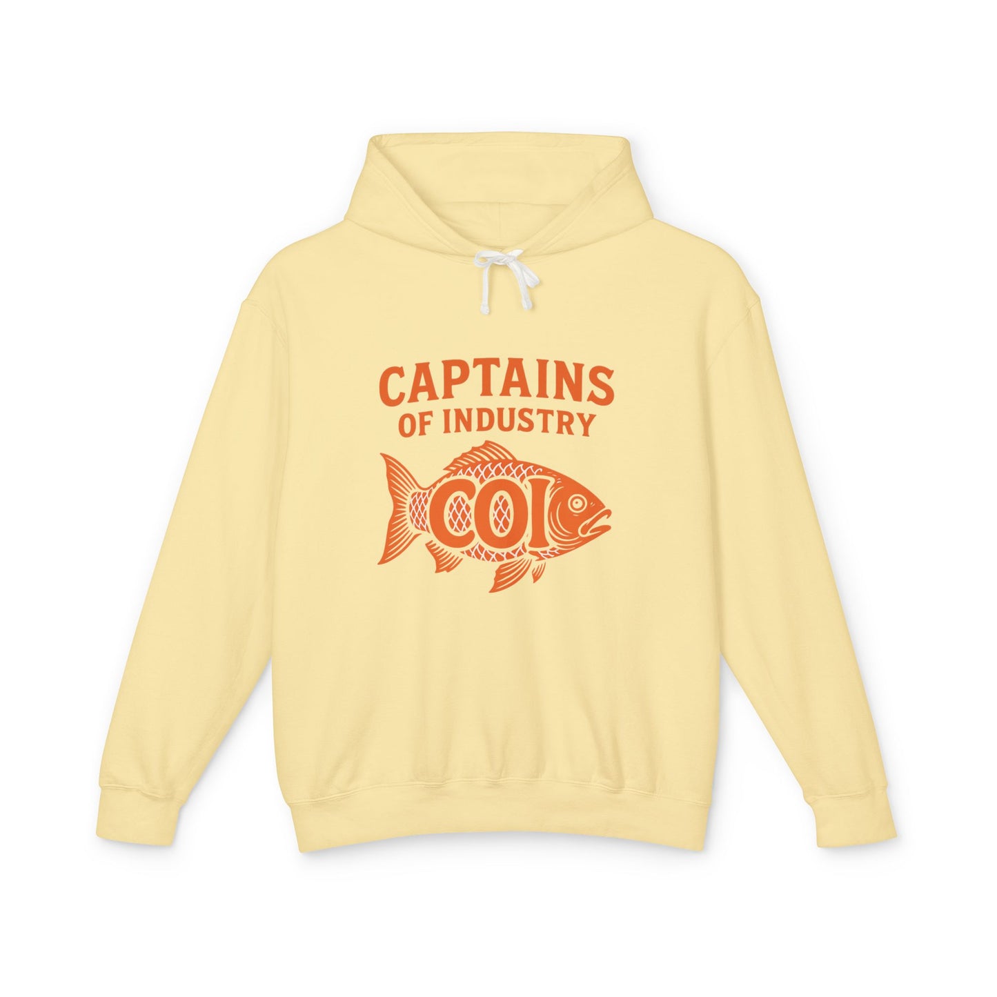 Captains of Industry Fish Hoodie — Vintage Nautical Graphic Hooded Sweatshirt