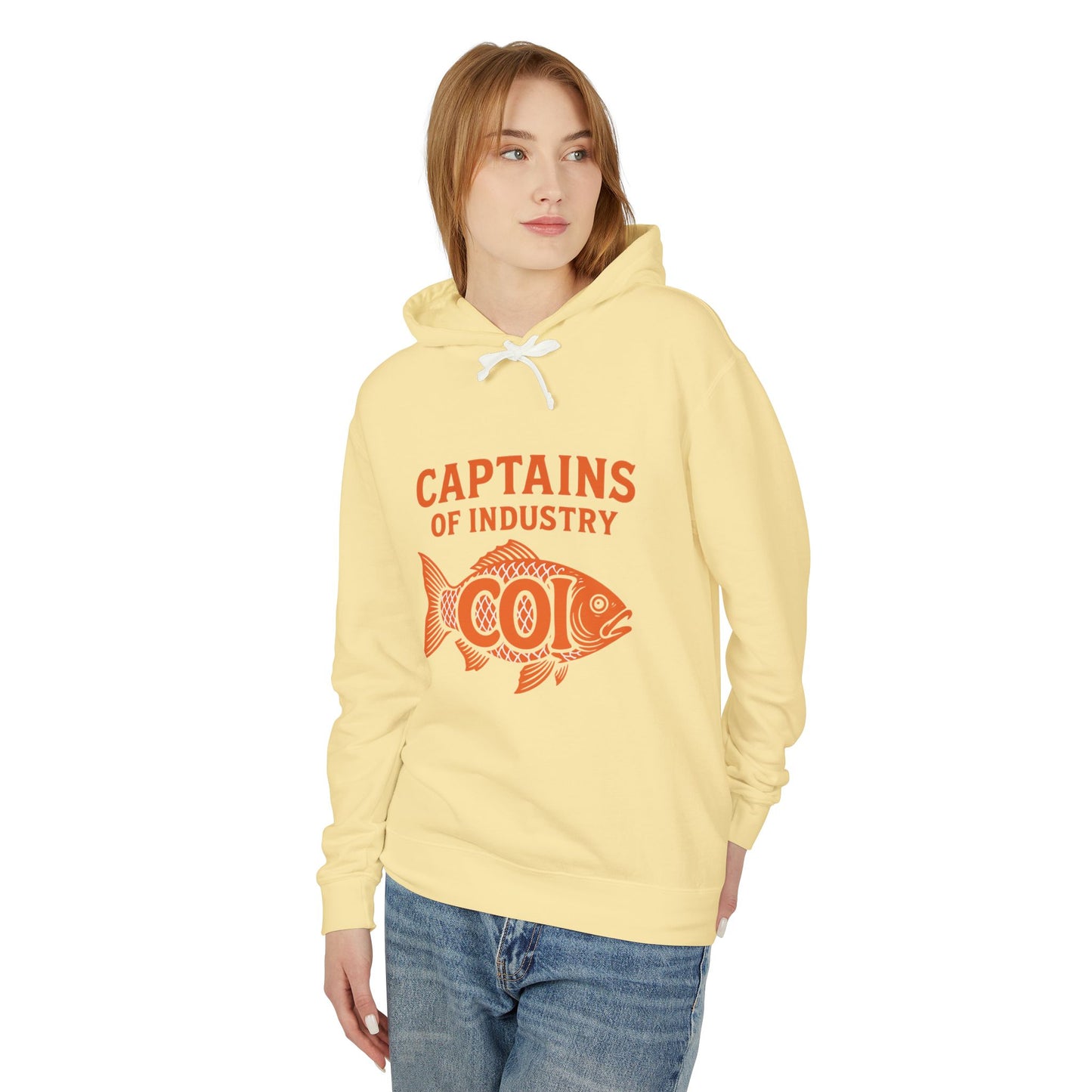Captains of Industry Fish Hoodie — Vintage Nautical Graphic Hooded Sweatshirt