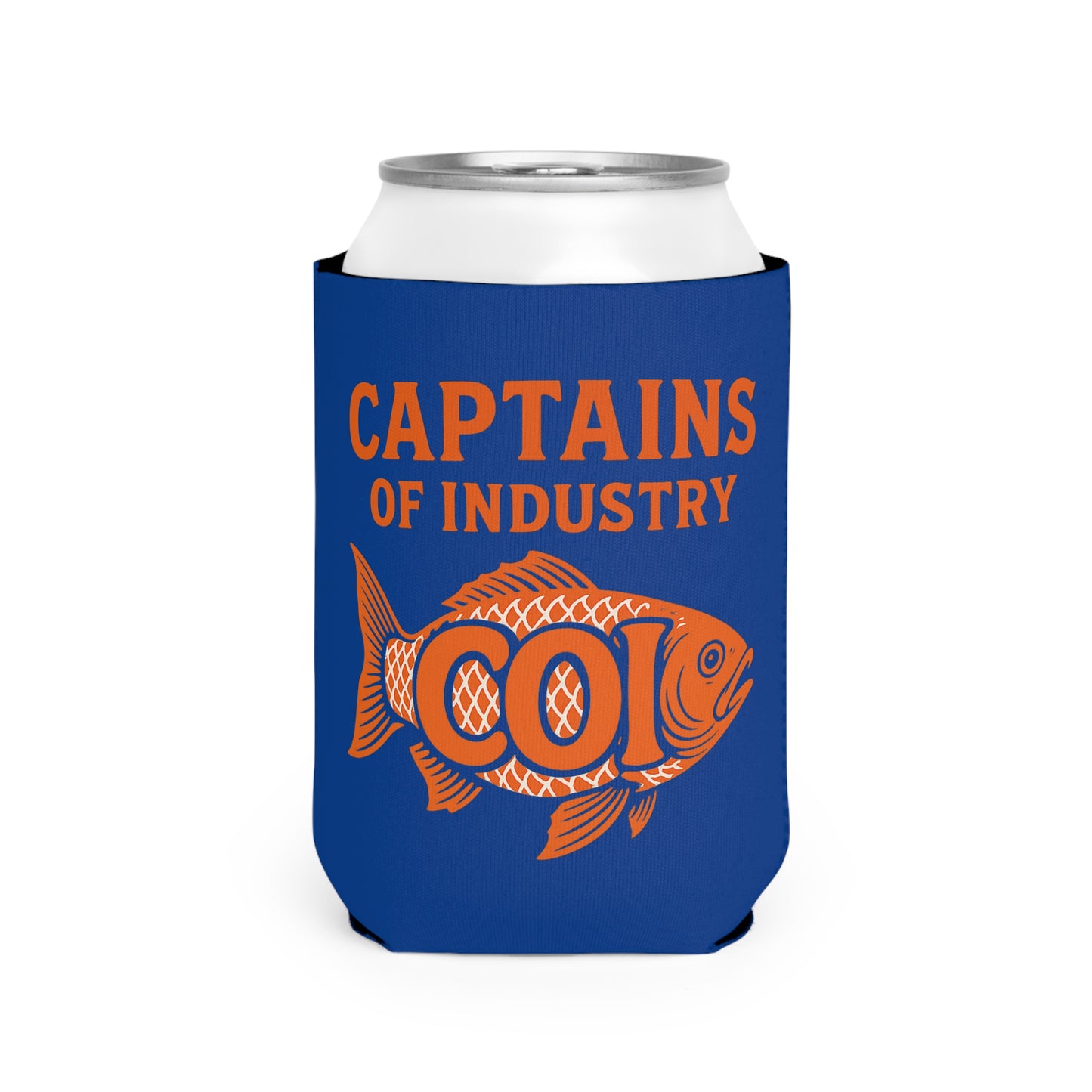 Can Cooler Sleeve — "Captains of Industry" Fish Cool Beer Koozie